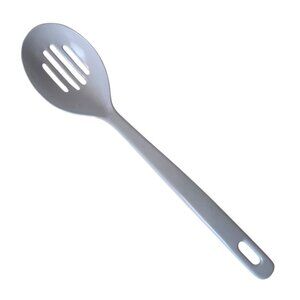 Melamine Ware White Slotted Serving Spoon Kitchen Utensil Lightweight Durable